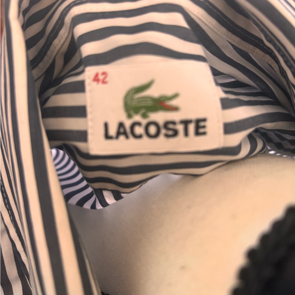Lacoste Black and White Striped Blouse